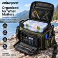 zelunpve™ Compact Fishing Tackle Shoulder Bag, Two Utility Boxes Included, Adjustable Strap & Tool Pockets