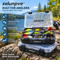 zelunpve™ Adjustable Fishing Tackle Boxes, 2-Pack Utility Organizers with Removable Dividers & Clear Lids