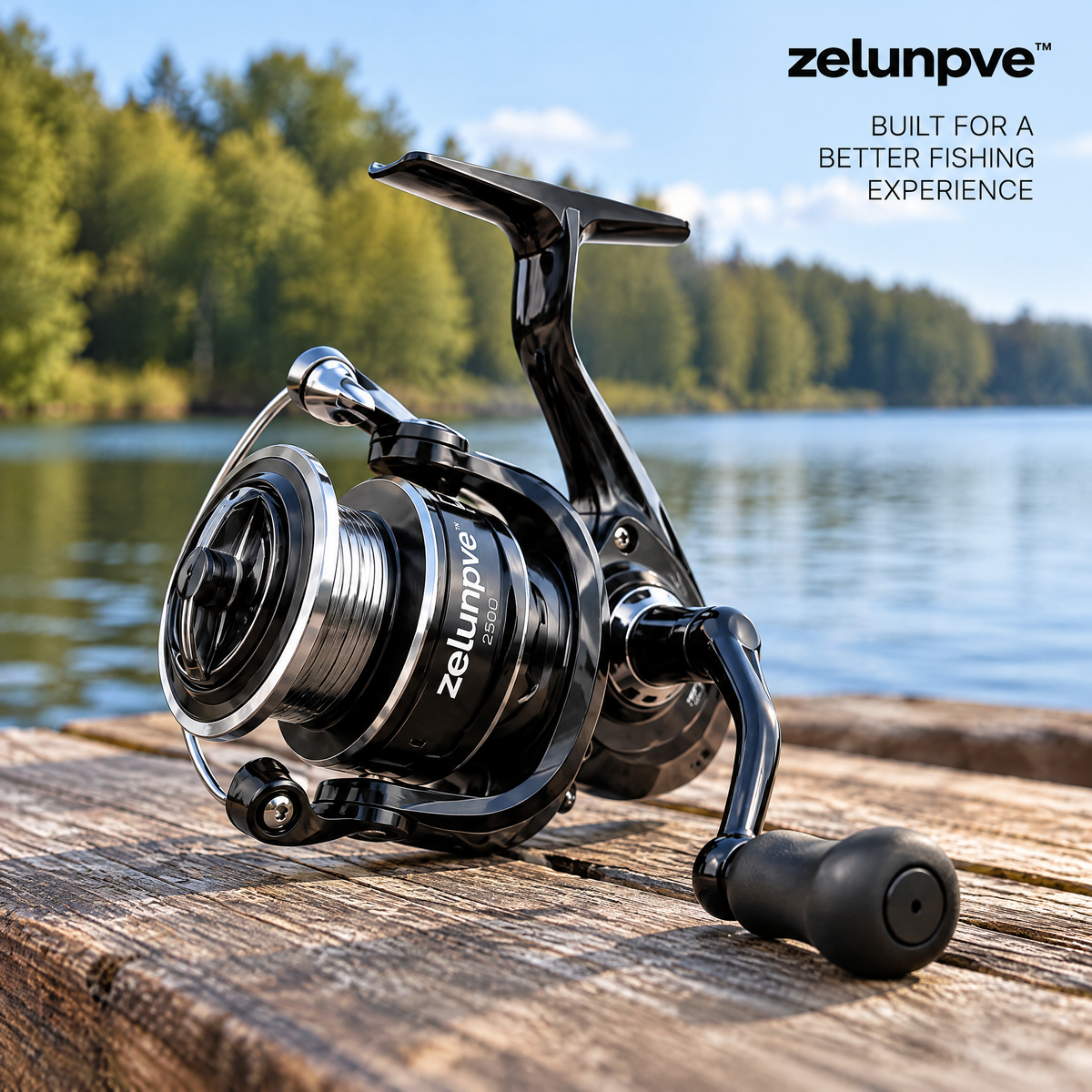zelunpve™ 2500 Spinning Fishing Reel, 5.2:1 Gear Ratio, Front Drag & Reversible Handle for Freshwater Fishing