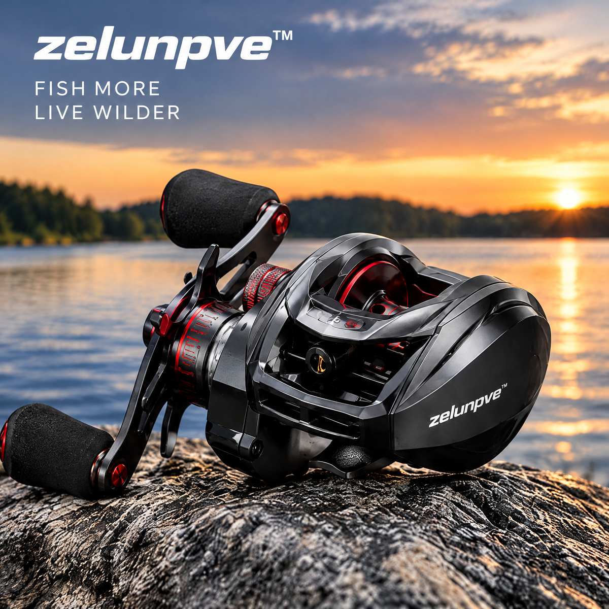 zelunpve™ Low-Profile Baitcasting Reel, 6.3:1 Gear Ratio, Magnetic Cast Control & Star Drag